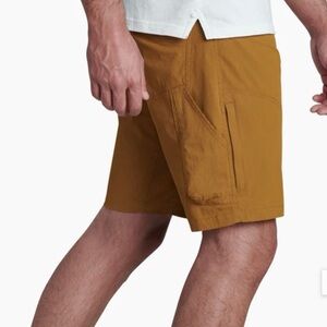 Kuhl Rambler Vintage Patina Dye Cargo Shorts Men's Size 40 Teak/Tan Outdoor